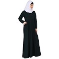 Umbrella cut abaya- Bottle Green